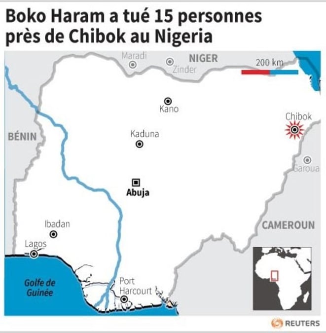 Boko haram a tue 15 personnes pres de chibok au nigeria