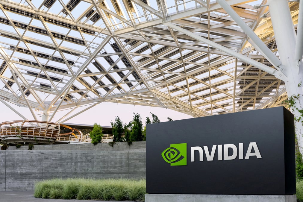 Le logo de nvidia au siege de l'entreprise a santa clara