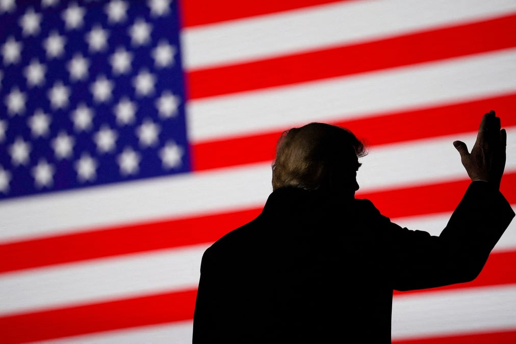 L'ancien president americain donald trump lors d'un rassemblement au texas