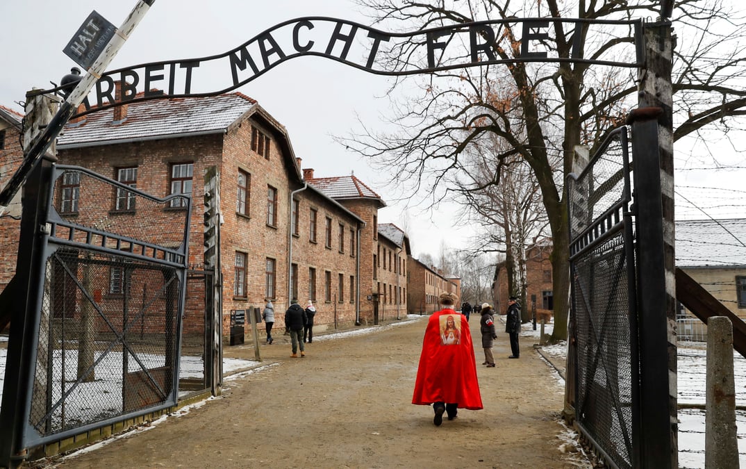 Manifestation de l'extreme droite polonaise a auschwitz