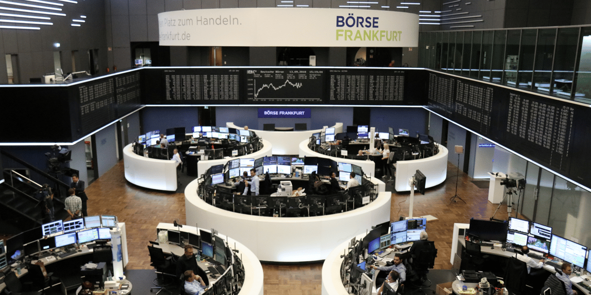 The german share price index dax graph at the stock exchange in frankfurt