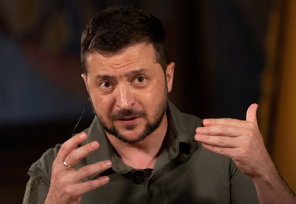Le president ukrainien volodimir zelensky s'exprime lors d'une interview avec reuters