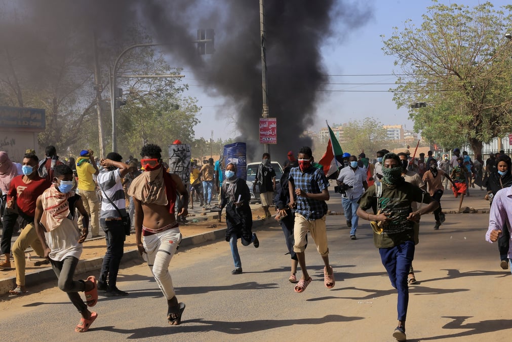 Des manifestants a khartoum au soudan