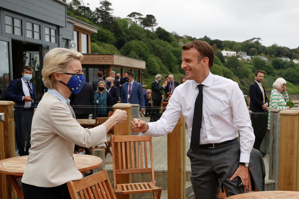 Leyen, Macron