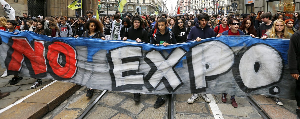 Manifestation a milan contre l'exposition universelle
