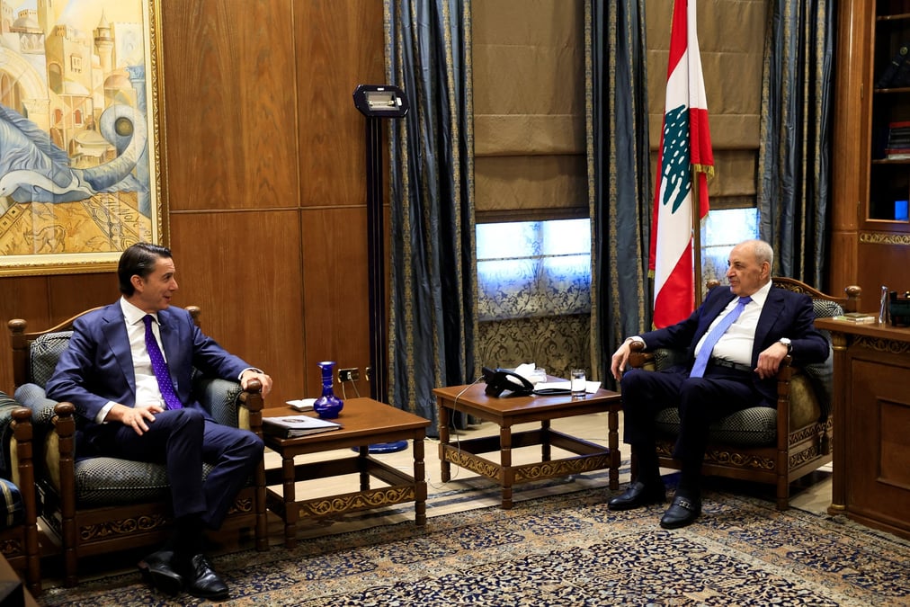 Nabih berri rencontre l'envoye special des etats-unis, amos hochstein