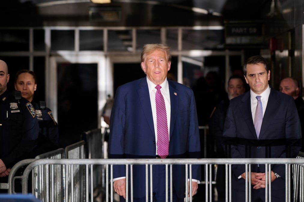 L'ancien president americain donald trump au palais de justice de new york