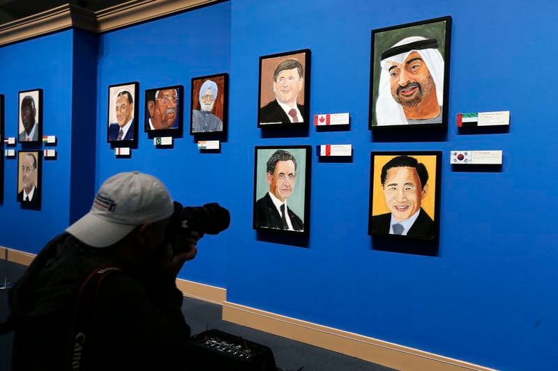 George W. Bush expose ses portraits des grands de son monde