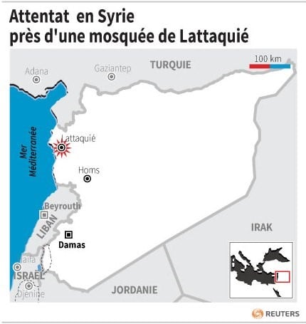 Attentat en syrie pres d'une mosquee de lattaquie
