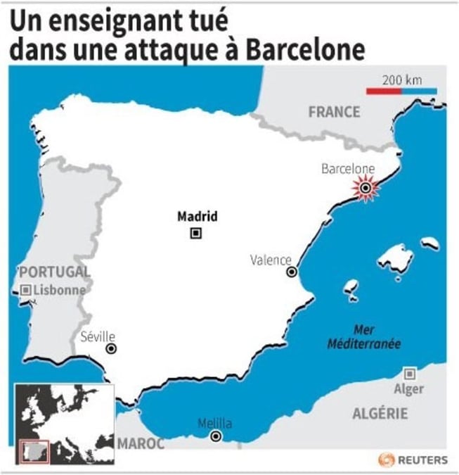 Un enseignant tue dans une attaque a barcelone