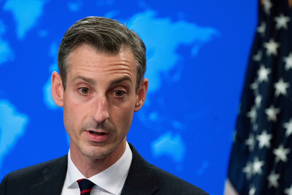 Le porte-parole du departement d'etat americain, ned price, lors d'une conference de presse a washington