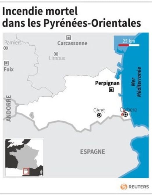 Incendie mortel dans les pyrenees-orientales