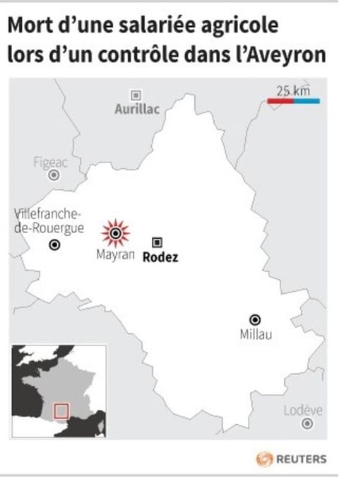 Mort d’une salariee agricole lors d’un controle dans l’aveyron