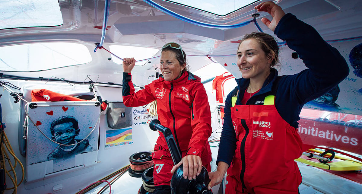 :Préparation de la Course des Caps, pour Sam Davies et Violette Dorange, le 4 juin.