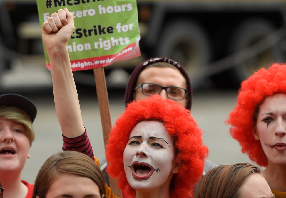 Premiere greve de l'histoire de mcdonald's au royaume-uni