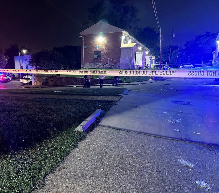 Vue de la scene ou une fusillade a eu lieu, a baltimore