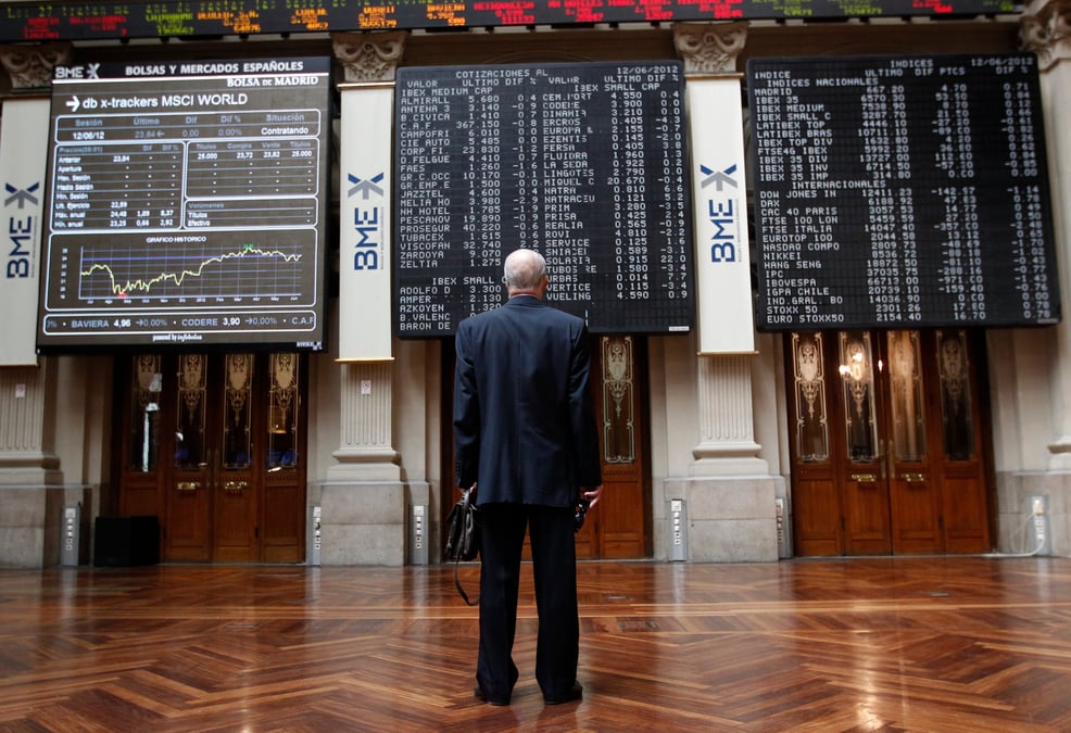 Un trader a la bourse de madrid