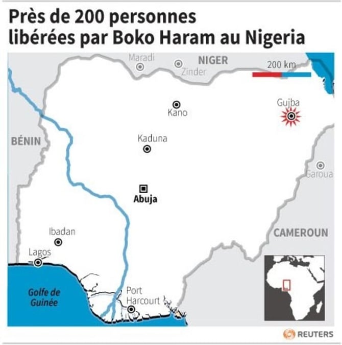 Pres de 200 personnes liberees par boko haram au nigeria