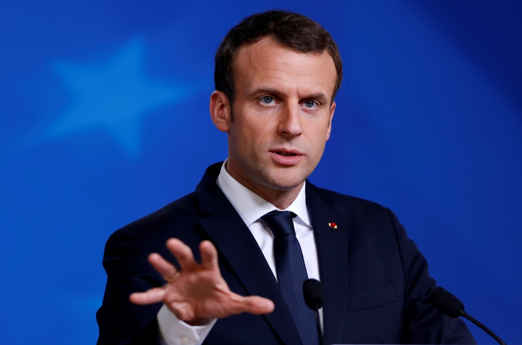 Acier: macron denonce le "nationalisme economique" de trump