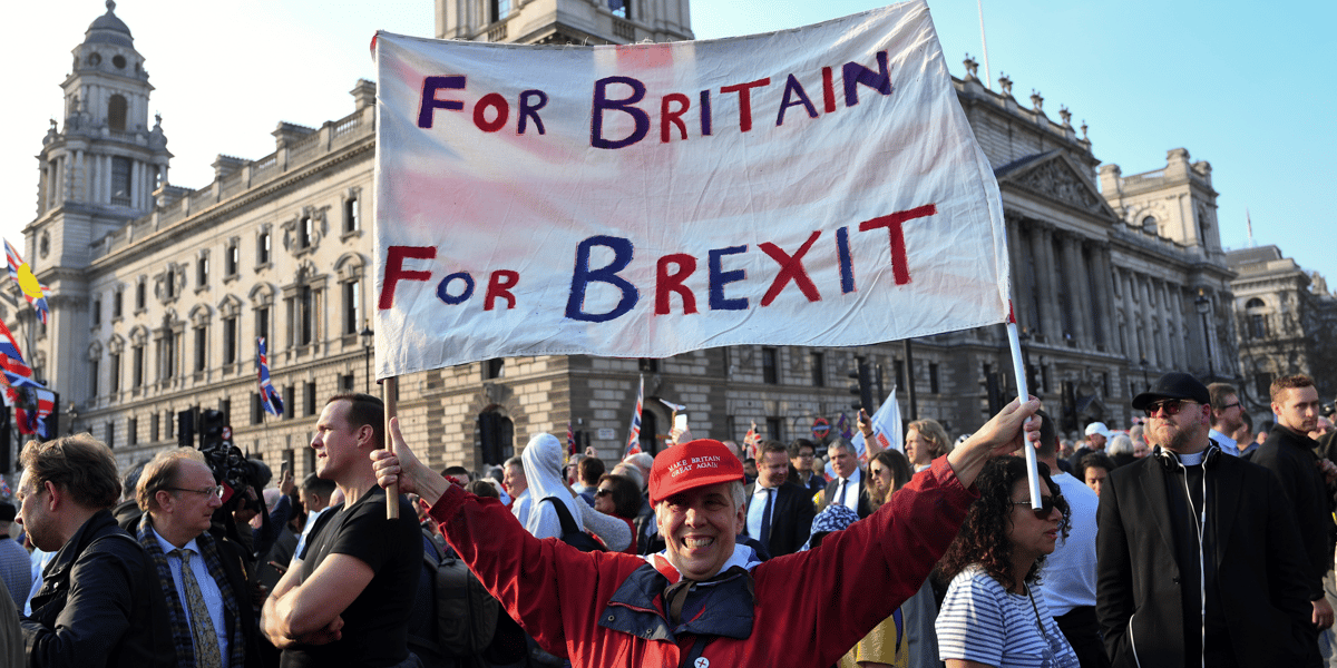 Les "brexiters" defilent a londres