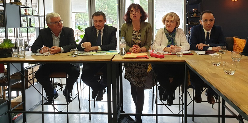 P. Ceccotti, O. Torrès, M.-T. Mercier, B. Roussel-Galiana et M. Benali présentent les priorités économiques de P. Vignal
