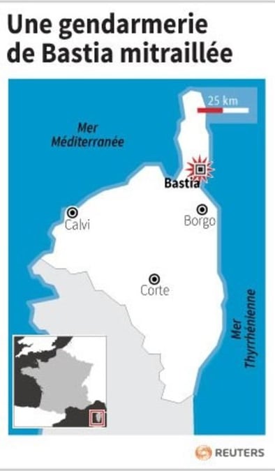 Une gendarmerie de Bastia mitraillée
