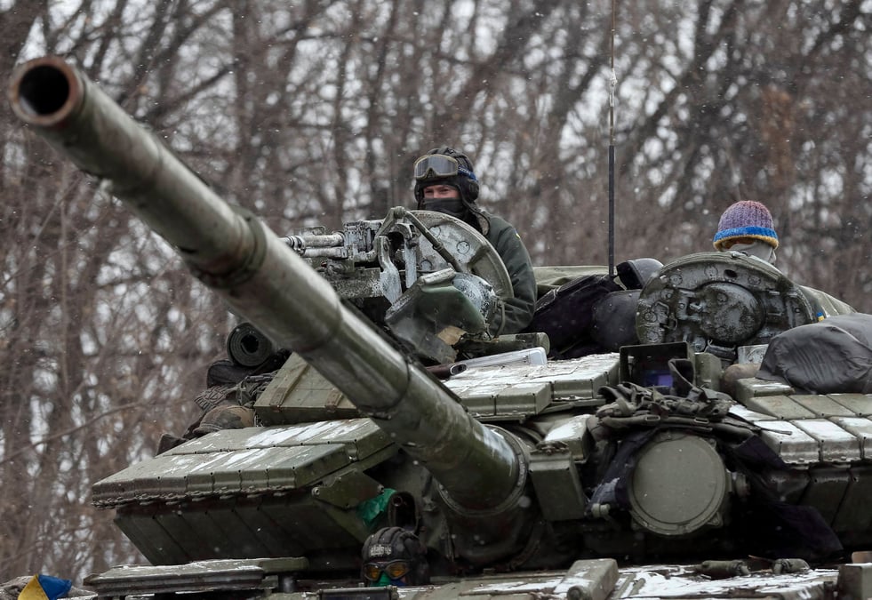 Combats a debaltseve, dans l'est de l'ukraine