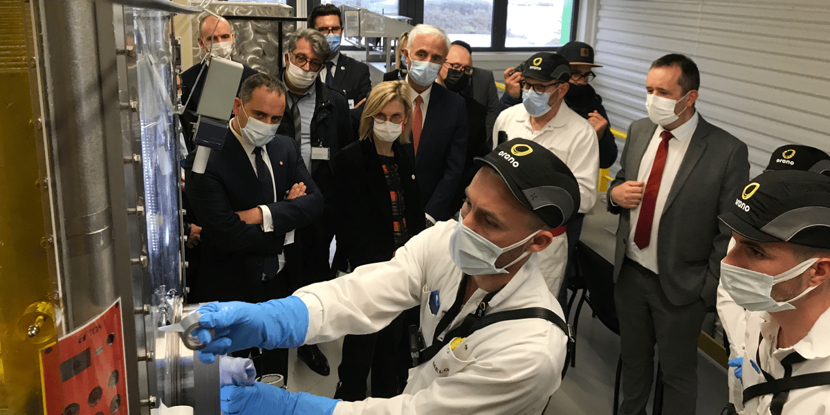 La ministre déléguée à l'Industrie Agnès Pannier-Runacher était en visite sur le site Orano Melox (Gard) le 14 mars 2022.