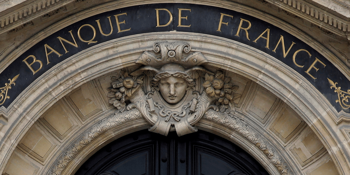Facade du siege de la banque de france a paris