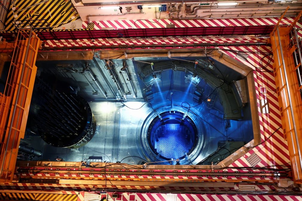 La piscine et la cuve d'un reacteur nucleaire