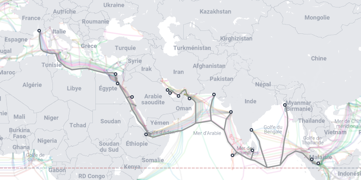 Long de 21.500 kilomètres, le Sea-Me-We 6 va coûter environ 800 millions d'euros.