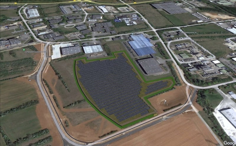 Projection de la zone d'implantation des deux centrales photovoltaïques. Les travaux devraient être terminés d'ici la fin de l'année.