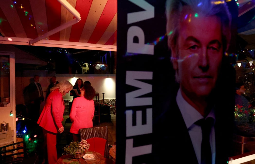 Des partisans de geert wilders a la haye