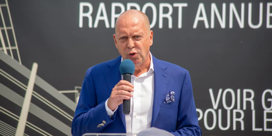 Thierry Taeymans, DG de Rawbank, lors de la présentation du rapport annuel 2018 de la banque.