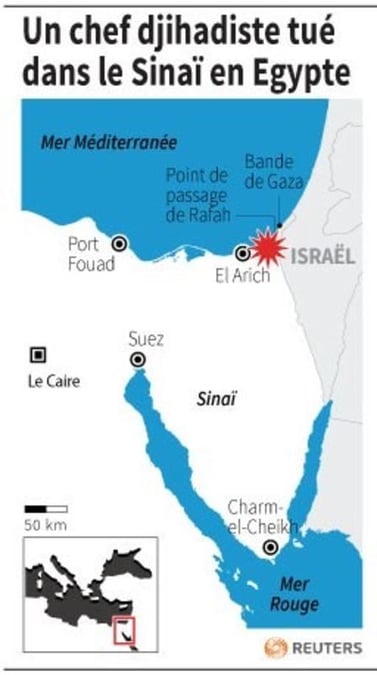 Un chef djihadiste tué en Egypte dans le Sinaï
