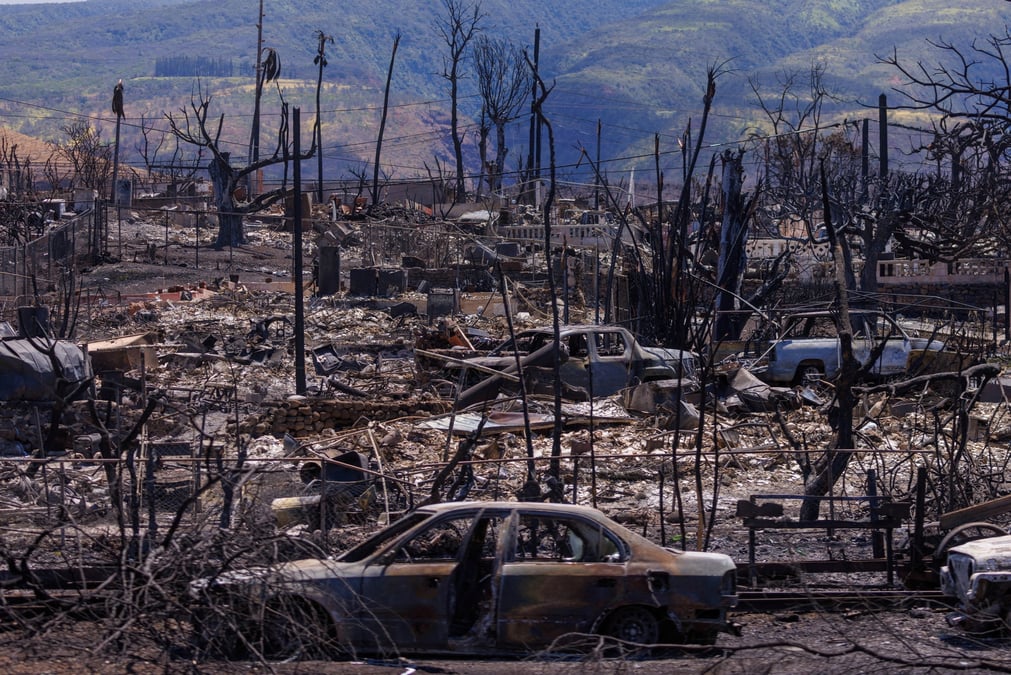 Les degats causes par les incendies a lahaina, maui