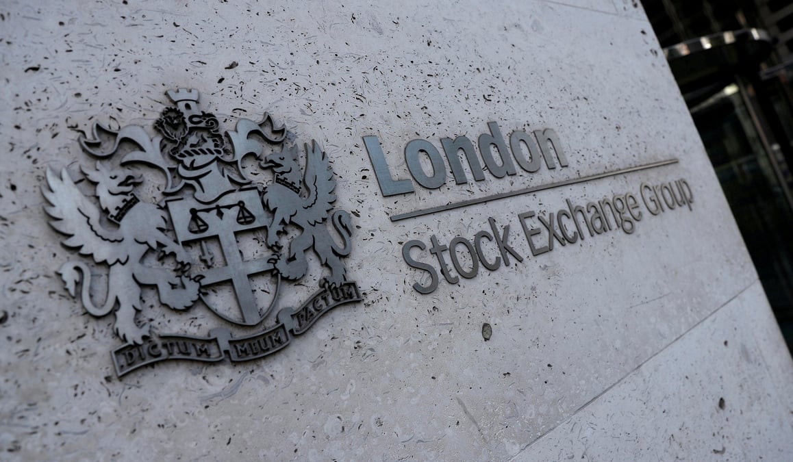 L'entree du london stock exchange, a londres
