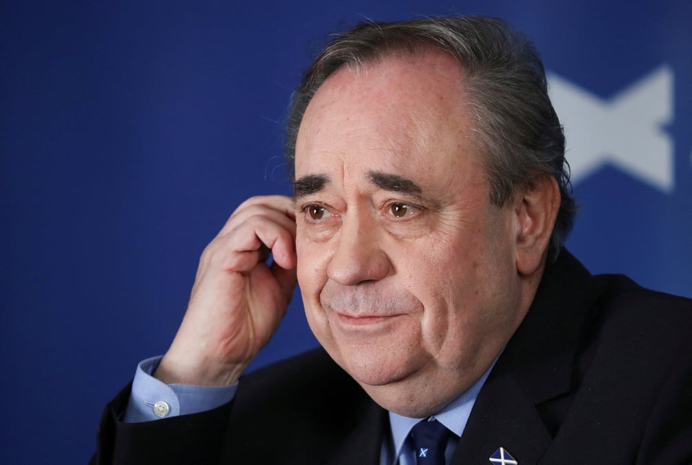 L'ancien premier ministre ecossais alex salmond assiste au lancement de la campagne nationale d'alba a ellon, en ecosse, en grande-bretagne