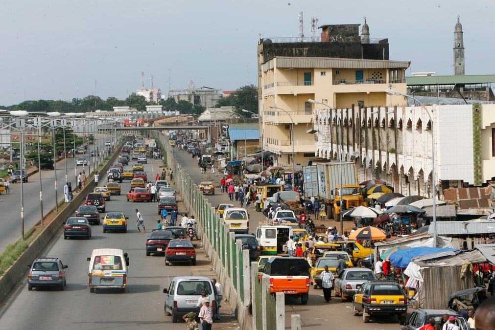Une rue a conakry, en guinee