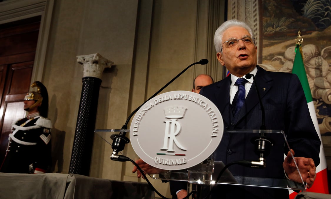 Le president italien exclut de nouvelles elections en juin