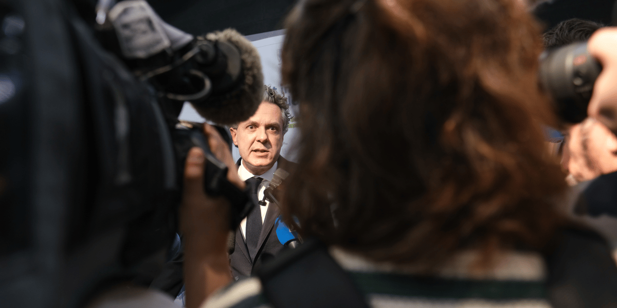 Le ministre de la Transition écologique, Christophe Béchu, en déplacement dans les Pyrénées-Orientales ce jeudi 21 mars 2024.
