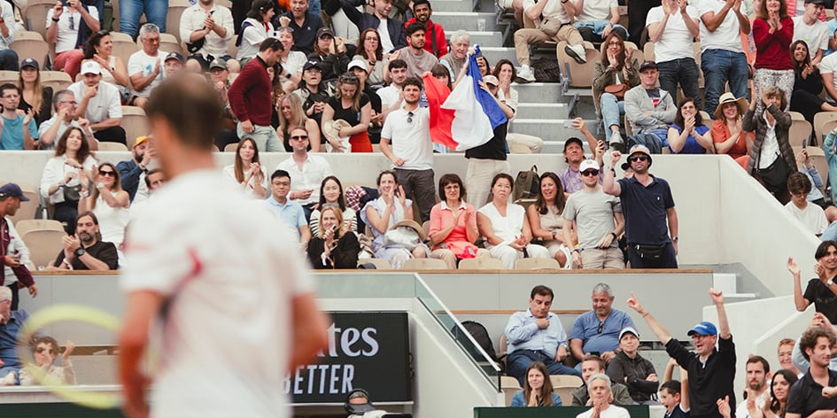 Des fans à Roland Garros (Paris).
