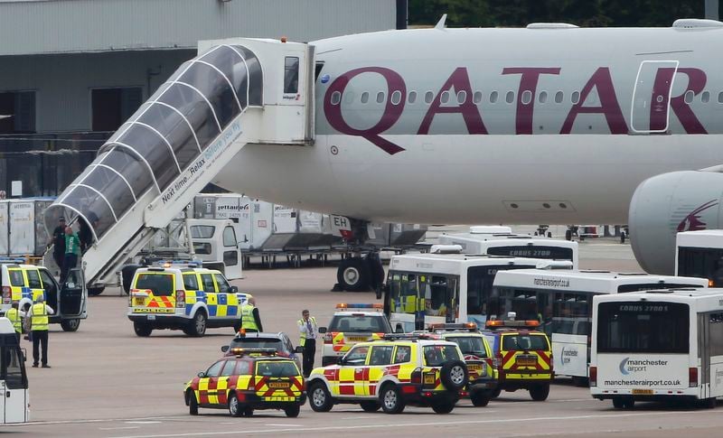 Un avion escorté par la RAF jusqu'à l'aéroport de Manchester
