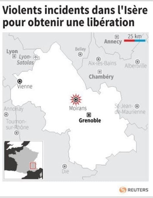 Violents incidents dans l'isere pour obtenir une liberation