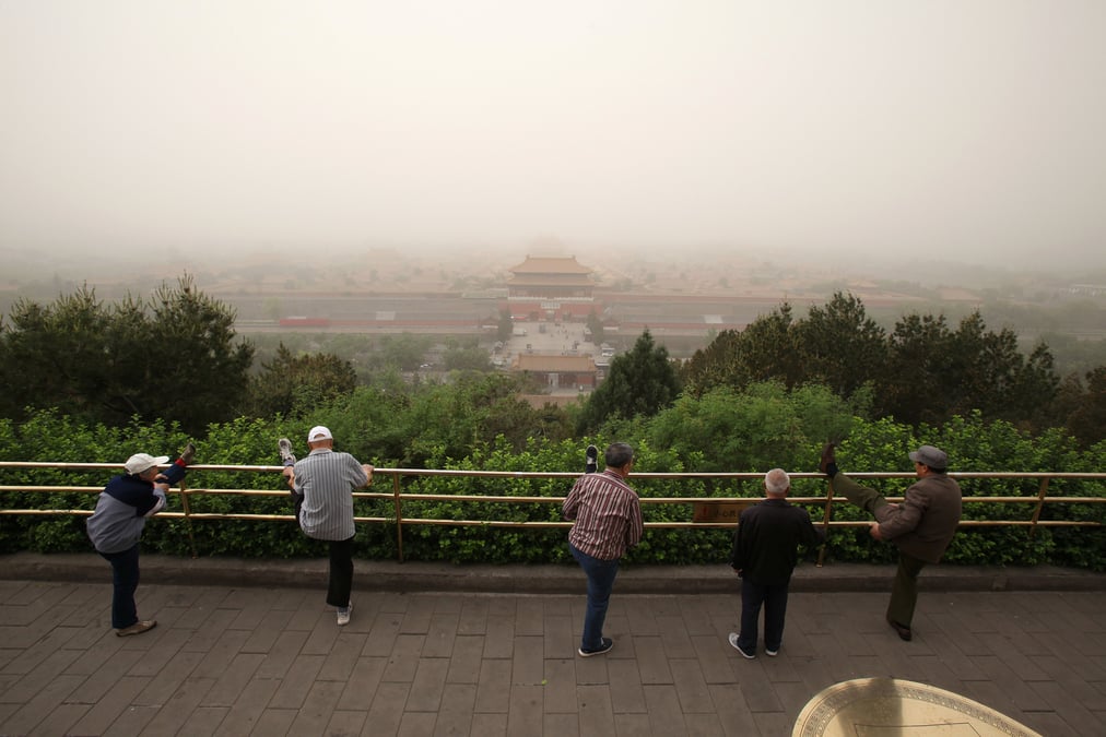 Epaisse tempete de sable du pekin et le nord de la chine