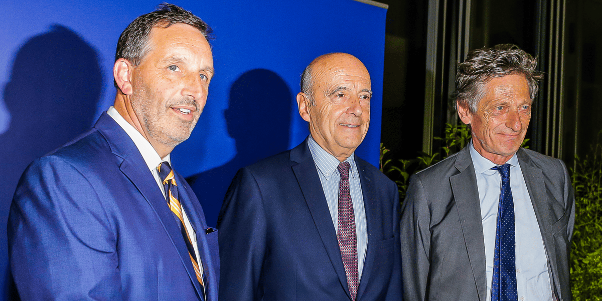 Joseph Dagrosa l'an dernier lors de la conclusion de l'accord de reprise des Girondins avec Alain Juppé et Nicolas de Tavernost pour le groupe M6.