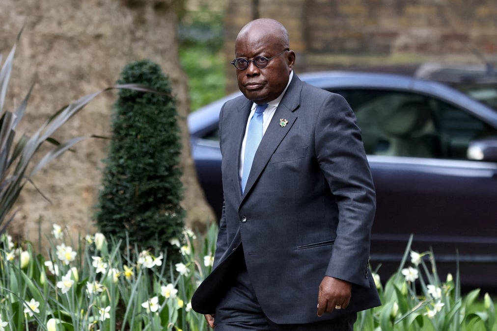 File photo: ghanaian president nana akufo-addo arrives in downing street ahead of a meeting with british prime minister boris johnson in london