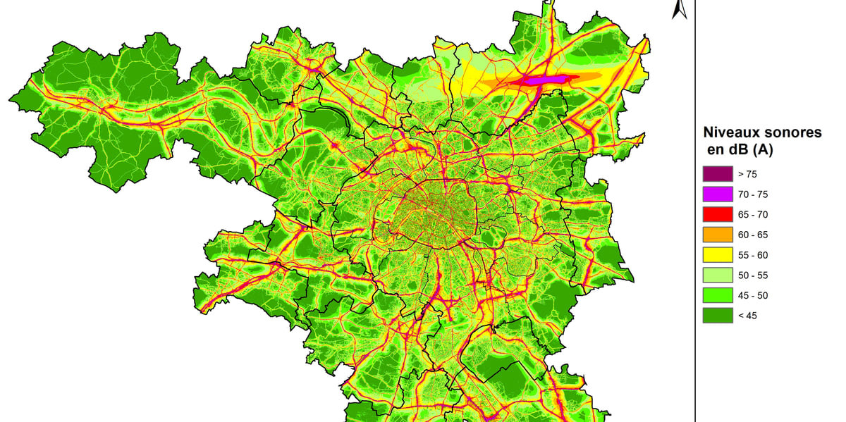 La carte du bruit en ce moment.