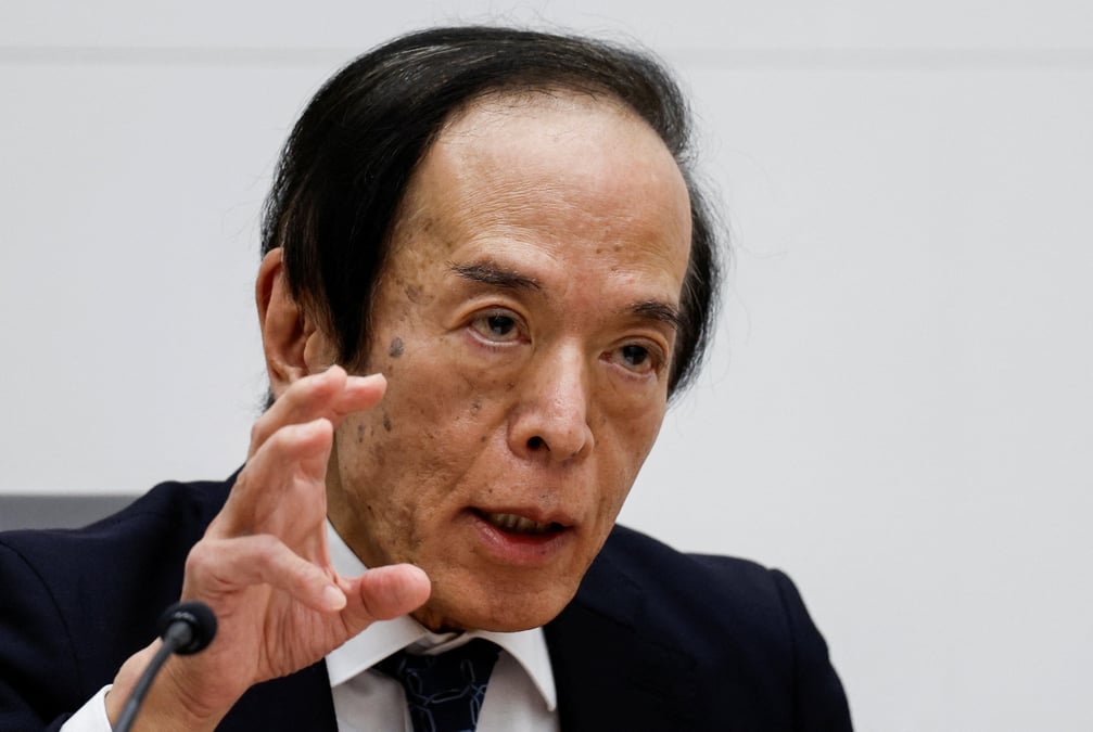 Le gouverneur de la banque du japon, kazuo ueda, s'exprime lors d'une conference de presse a tokyo