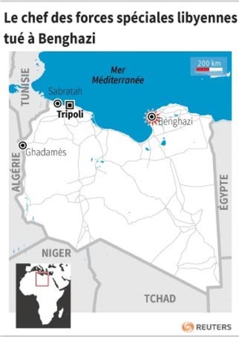 Le chef des forces speciales libyennes tue a benghazi